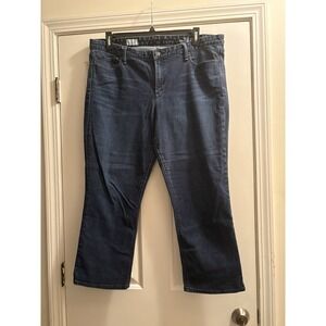 GAP Women's Blue Jeans High Rise Regular Fit Crop 35x24 Plus 20